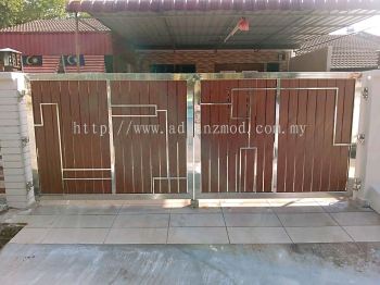 Stainless Steel Swing Gate With Aluminium Panels 
