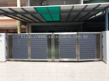 Stainless Steel Folding Gate With Trackless System @ Batu Cave 