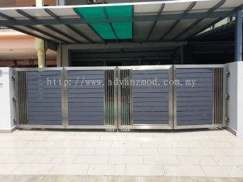 Stainless Steel Folding Gate With Trackless System @ Batu Cave 