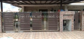 Stainless Steel Folding Gate With Aluminium Panels Designed 