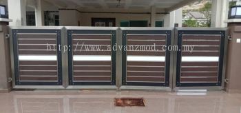 Hairline Stainless Steel Folding Gate With Aluminium Panels [Ү]
#Advanziron#Advanzmod 