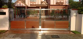 Stainless Steel Swing Gate With Aluminium Panels @Cyberjaya 