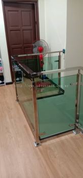Home Stainless Steel Staircase Glass Railing With 12mm Tempered glass 