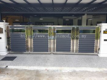 Stainless Steel Folding Gate With Aluminium Panels @Banting 