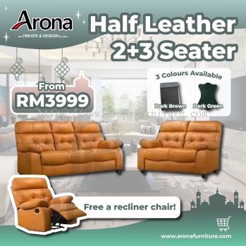 Half leather sofa R+2+3