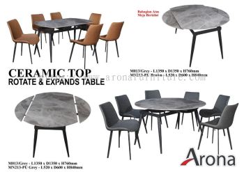 Ceramic Top Rotate & Expands Table