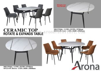 Ceramic Top Rotate & Expands Table