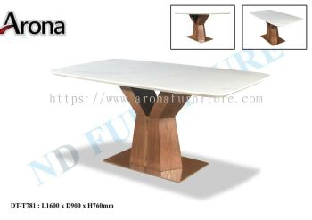 marble & wood dining table