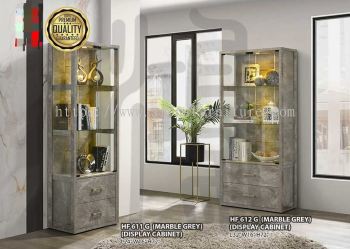 HF611G MARBLE GREY DISPLAY CABINET