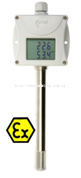 COMET T3113Ex Intrinsically safe humidity and temperature duct transmitter with 4-20mA output