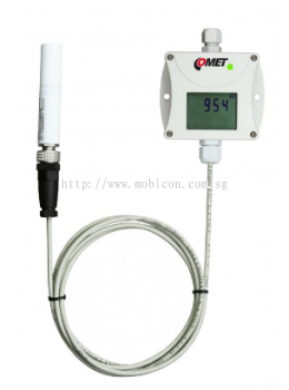 Comet T5141 CO2 concentration transmitter with 4-20mA output, external carbon dioxide probe, 1m cable