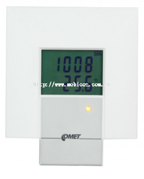 T8148 CO2 concentration and temperature transmitter with 4-20mA outputs, built-in sensors