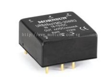 MORNSUN URB4812YMD-30WR3 30W isolated DC-DC converter in 1x1 inch Ultra-wide input and regulated single output