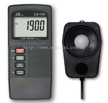 LUTRON LX-110 LIGHT METER + TYPE K/J THERMOMETER, RS232, DATA LOGGER							