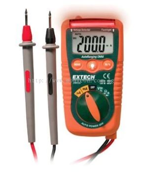 EXTECH DM220 : Mini Pocket MultiMeter with Non-Contact Voltage Detector