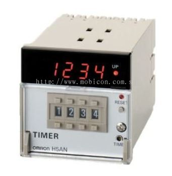 OMRON H5AN DIN-sized (72 &times; 72 mm) Quartz Timer with Multiple Functions