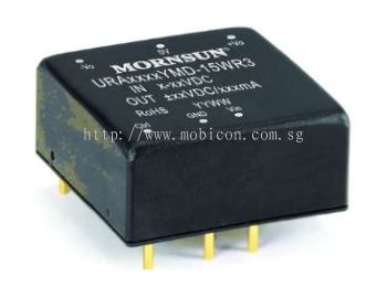 Mornsun DIP DC/DC converter URA_YMD-15WR3 Series