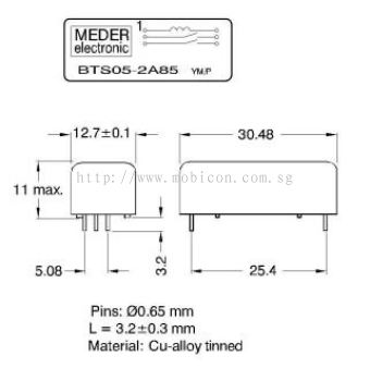 MEDER BTS05-2A85 BT/BTS Series Reed Relay