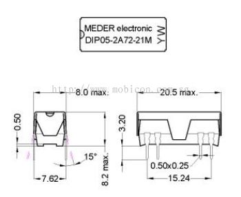 MEDER DIP05-2A72-21M Reed Relay