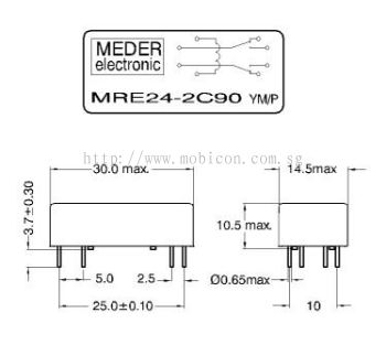 MEDER MRE24-2C90 Reed Relay