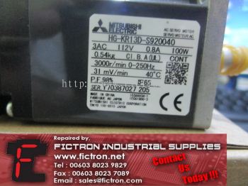 HG-KR13D-S920040 HGKR13DS920040 MITSUBISHI ELECTRIC AC Servo Motor Supply Repair Malaysia Singapore Indonesia USA Thailand