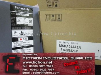 MSDA043A1A PANASONIC AC Servo Driver Supply Repair Malaysia Singapore Indonesia USA Thailand