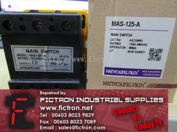 MAS-125-A MAS125A HANYOUNG NUX Main Switch Supply Malaysia Singapore Indonesia USA Thailand