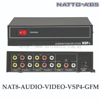 1 in 4 Out 3 RCA AV Audio Video Splitter Amplifier for TV 1x4 Port Splitter Composite 3 RCA AV Video Audio Switch Switcher(1 in 4 Out)