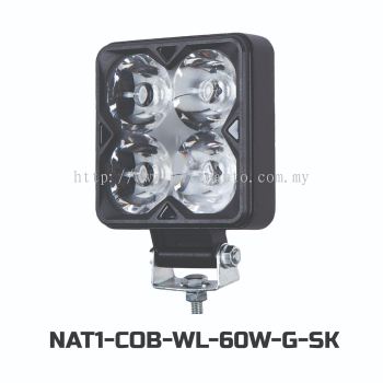 LED work light 4.5inch square 60W waterproof COB spotlight