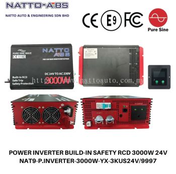 Pure Sine Wave Power Inverter 3000W (24V) Built-in Safety RCD (Residual Current Device)
