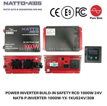 Pure Sine Wave Power Inverter 1000W (24V) Built-in Safety RCD (Residual Current Device)