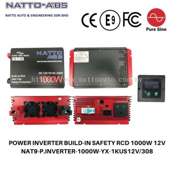 Pure Sine Wave Power Inverter 1000W (12V) Built-in Safety RCD (Residual Current Device)
