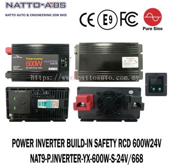 Pure Sine Wave Power Inverter 600W (24V) Built-in Safety RCD (Residual Current Device)