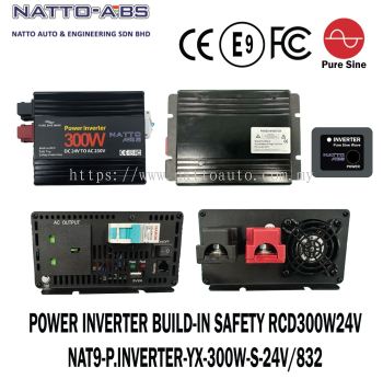 Pure Sine Wave Power Inverter 300W (24V) Built-in Safety RCD (Residual Current Device)