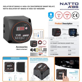 Isolator Kit BA842-K-140A-12V (Waterproof Smart Relay)