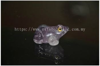 Fluorite Frog 1.5'' Green Purple Stone Carved Reptile