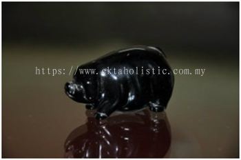 Obsidian Pig 2'' Black Crystal Healing Stone Piglet