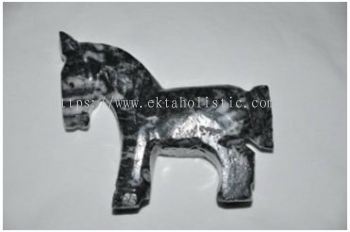 Onyx Horse 4'' Black White Crystal Healing Figurine