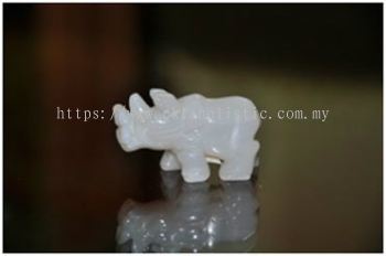 Onyx Rhino 2'' White Crystal Rhinoceros Figurine