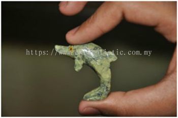 Serpentine Dolphin 1.5'' Green Stone Standing Crystal