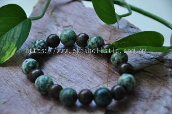 In the Woods Bracelet Green Forest Jasper Stretch