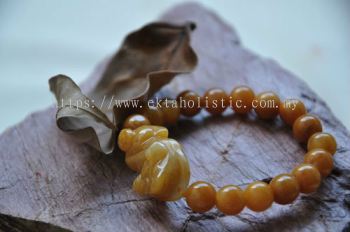 Jade Bracelet Yellow Money Frog Stretch Crystal