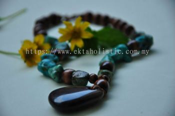 Turquoise Earth Necklace Tiger Eye Brown