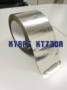 KTAPE KTA KT730A (100mm [W] x 100m [L]) 铝纸箔丙烯酸胶带，8x8 玻璃纤维稀松布增强