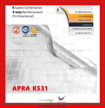 (APRA K531) Fire Retardant D/S Reflective Aluminium Paper Foil, 8x8x6 Fiberglass Scrim Reinforced (W1.25m)