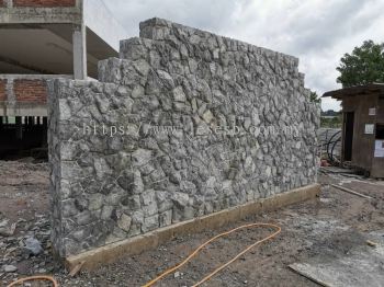 DINDING RUBBLE untuk Papan Tanda Masuk