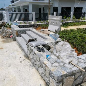 Natural stone granite exterior wall rubble, wall block stone, retaining wall stone, garden landscape