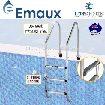 EMAUX NSF315-S STAINLESS STEEL GRADE 304 3 STEPS SWIMMING POOL LADDER -PARALLEL/FUTURISTIC TYPE