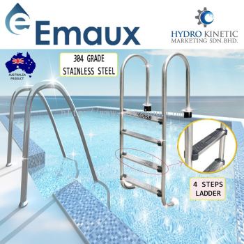 Emaux NMU415-S Stainless Steel grade 304 SWIMMING POOL Ladder complete with 4 Steps