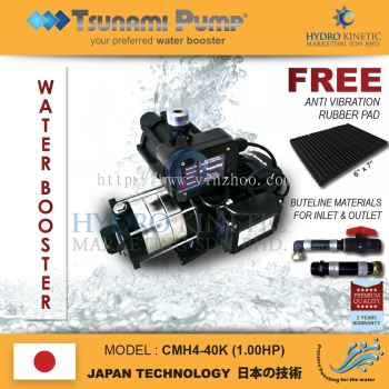 Tsunami CMH4-40K (1.0HP) 4-5 bathrooms, Home water Booster Pump, Pam Air